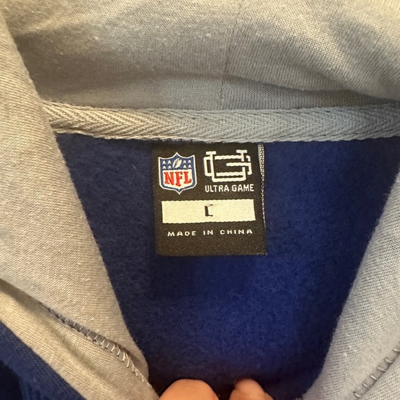 Blue and white Indianapolis Colts Embroidered NFL Team Hoodie - Picture 6 of 11